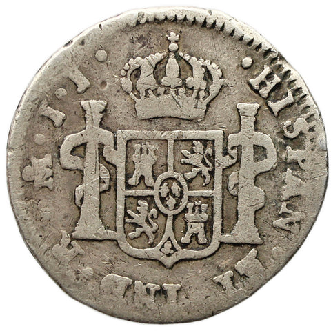 1821 JJ Half Real Mexico Coin Ferdinand VII Silver