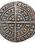 1356-1361 England Edward III Groat Coin Silver London Mint Annulet Stop Pre Treaty Period