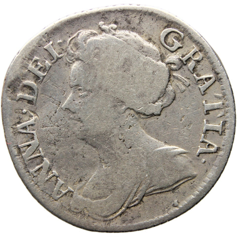 1711 Sixpence Queen Anne Silver Coin British United Kingdom