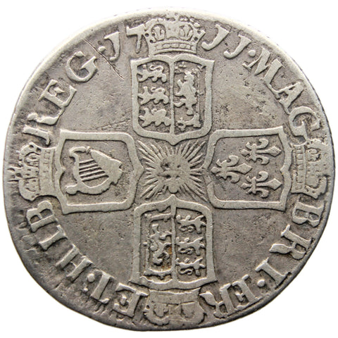 1711 Sixpence Queen Anne Silver Coin British United Kingdom