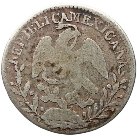 1830 Zs OV One Real Mexico Coin Silver Mint Zacatecas City