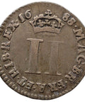 1688/7 2 Pence Maundy Coin James II UK Silver Over date