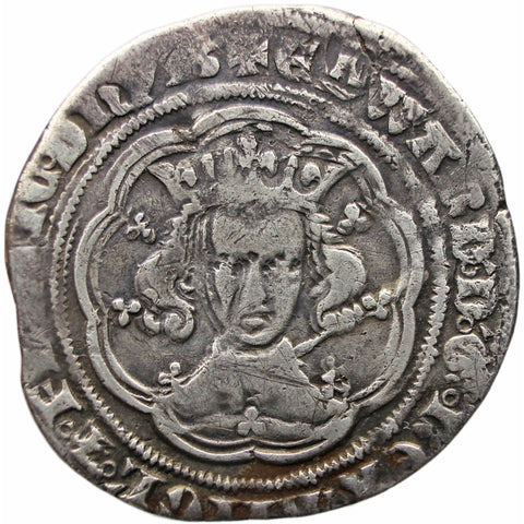 1356-1361 England Edward III Groat Coin Silver London Mint Annulet Stop Pre Treaty Period