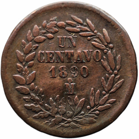 1890 Mo 1 Centavo Mexico Coin