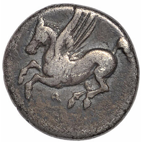 350 - 300 BC. Corinth Drachm Ancient Greek Corinthia Coin Silver Pegasos, Aphrodite