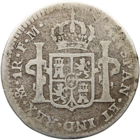 1800 Mo FM Real Mexico Coin Charles IV Silver