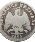 1893 Ho G 10 Centavos Mexico Coin Silver Hermosillo Mint