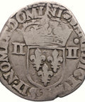 1588 1/4 Écu Henry III of France Coin Silver