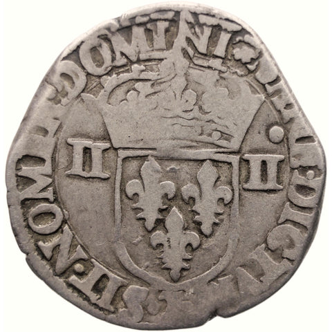 1588 1/4 Écu Henry III of France Coin Silver