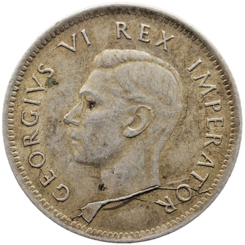 Die Error 1942 6 Pence South Africa Coin George VI Silver