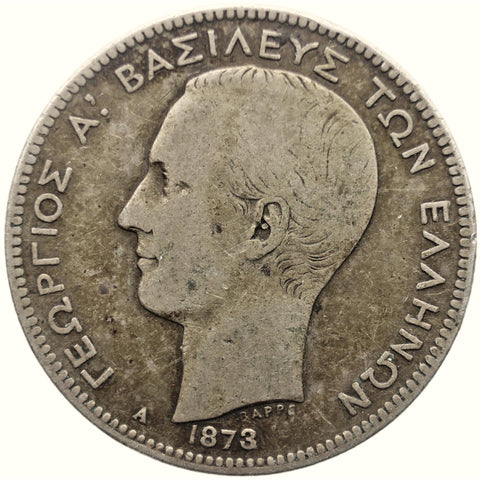 1873 2 Drachmai Greece Coin George I Silver