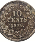 1876 10 Cents Netherlands Coin William III Silver