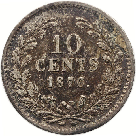1876 10 Cents Netherlands Coin William III Silver