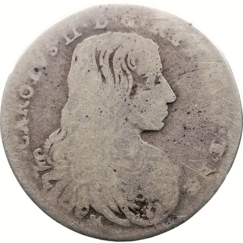 1686 AG 1 Carlino Kingdom of Naples Coin Italian states Charles II of Spain Silver