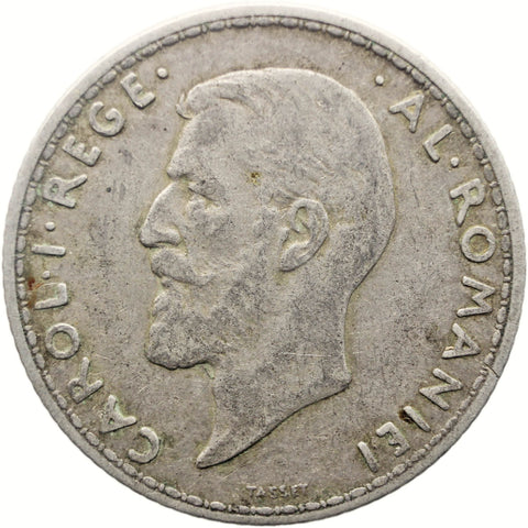 1911 1 Leu Romania Coin Silver Carol I Hamburg Mint