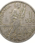 1911 1 Leu Romania Coin Silver Carol I Hamburg Mint
