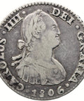 1806 Mo TH Real Mexico Coin Charles IV Silver