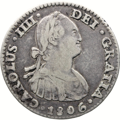 1806 Mo TH Real Mexico Coin Charles IV Silver