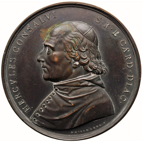 1824 Antique Large Medal Papal Cardinal Ercole Consalvi Medallist Giuseppe Girometti
