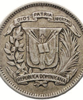 1937 10 Centavos Dominican Republic Coin Silver Royal Canadian Mint