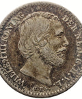 1876 10 Cents Netherlands Coin William III Silver