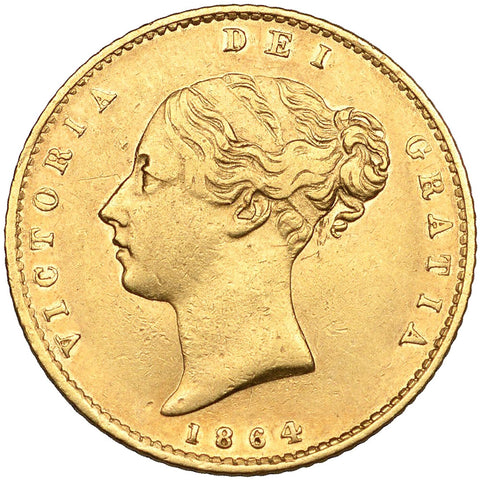 1864 Half Sovereign Victoria Gold Coin 1st portrait Die 8