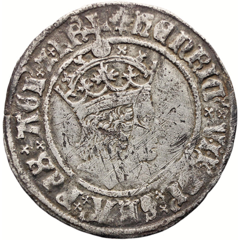 1504 - 1505 Henry VII Groat England Coin Silver Profile issue, Regular type, Cross-crosslet