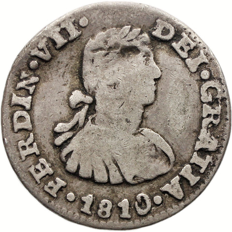 1810 Half Real Mexico Coin Ferdinand VII Silver