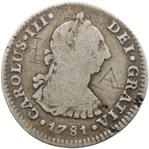 1781 FF 1 Real Mexico Coin Carlos III Silver