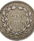 1891 200 Reis Portugal Coin Carlos I Silver
