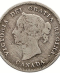 1880 H 5 Cents Canada Coin Victoria Silver