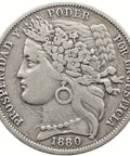 1880 Peseta Peru Coin Silver with dot after B