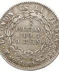 1864 1/5 Boliviano Bolivia Coin Silver