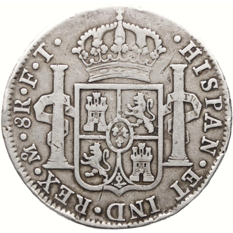 1802 Mo FT 8 Reales Mexico Coin Charles IV Silver