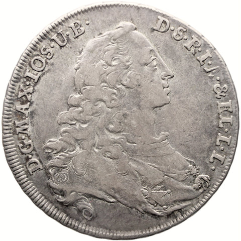 1754 Half Thaler Bavaria Germany Coin Maximilian III Joseph Silver
