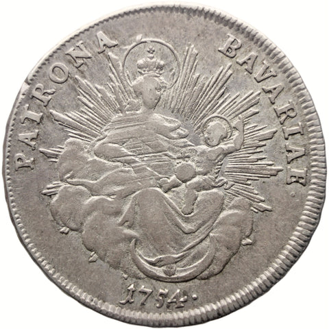 1754 Half Thaler Bavaria Germany Coin Maximilian III Joseph Silver