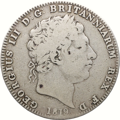 1819 Crown George III Coin UK Silver LIX