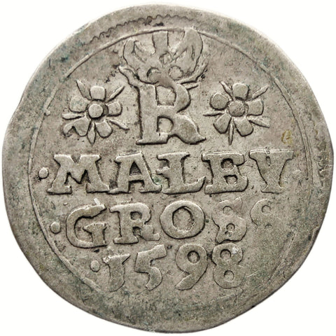 1598 Maley Groschen Kingdom of Bohemia Coin Rudolf II Silver