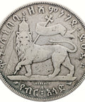 1889 Half Birr Ethiopia Coin Menelik II Silver Paris Mint