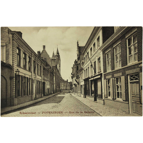 Belgium Schaalstraat – Poperingue Rue de la Balance Vintage Postcard