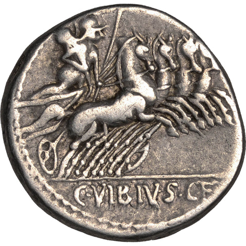 90 BC Roman Republic Coin Denarius Vibia Gaius Vibius Pansa Silver