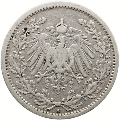 1907 A Half Mark Germany Coin Wilhelm II Silver Berlin Mint