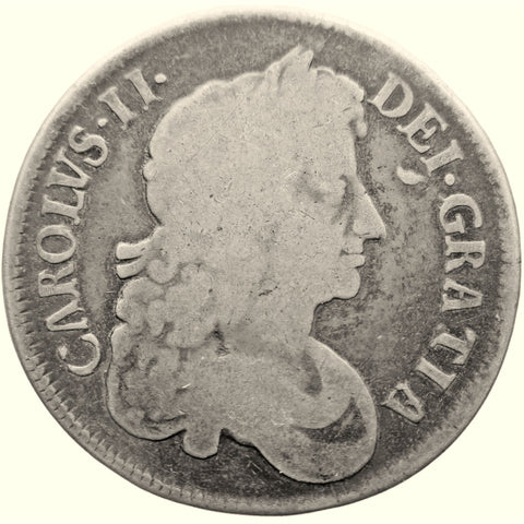 1676 Crown Charles II Silver Coin UK 3rd portrait Vicesimo Octavo