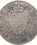 1899 Half Crown Victoria Coin UK Silver