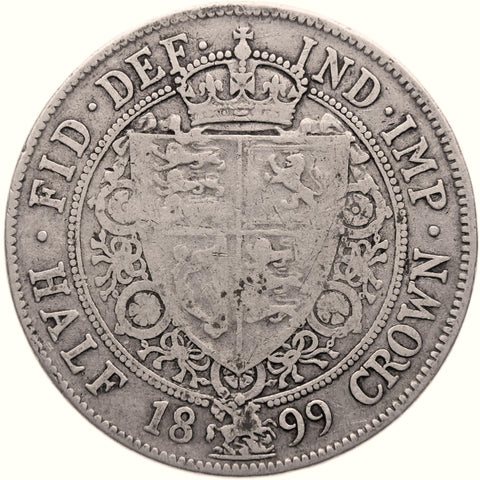 1899 Half Crown Victoria Coin UK Silver