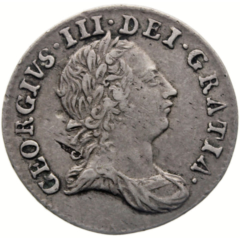 1763 3 Pence George III Coin Maundy UK Silver
