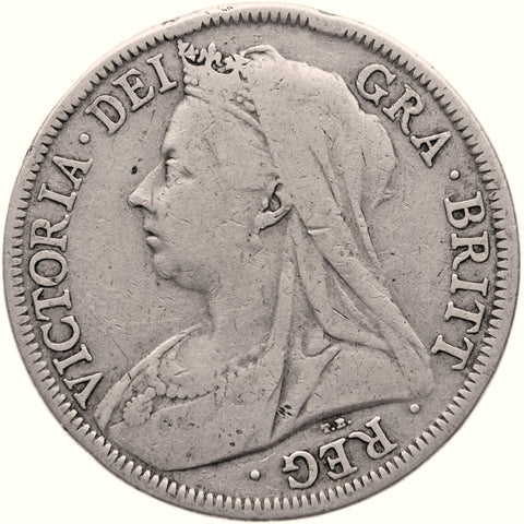 1899 Half Crown Victoria Coin UK Silver
