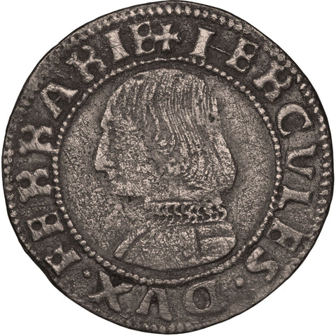 1471-1505 Grossone Ercole I Coin Duchy of Ferrara Italy Silver