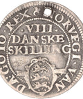 1608 8 Skilling Dansk Denmark Coin Christian IV Silver Copenhagen Mint