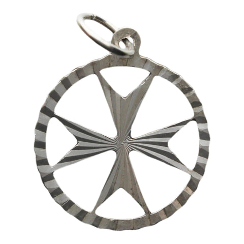 Maltese cross Silver Pendant Vintage